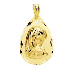 9K MEDALLA VIRGEN NIÑA 21X14 MM