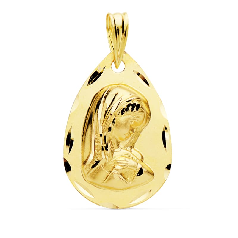 9K MEDALLA VIRGEN NIÑA 21X14 MM