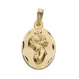 18K MEDALLA VIRGEN NIÑA 22X14 MM