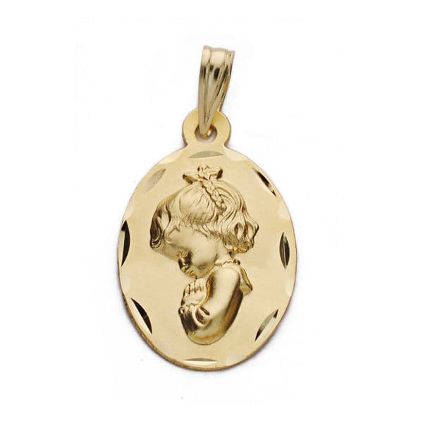 18K MEDALLA VIRGEN NIÑA 22X14 MM