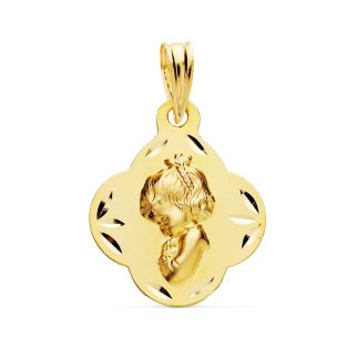 18K MEDALLA VIRGEN NIÑA 19X16 MM