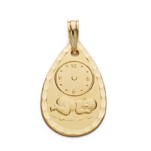 18K MEDALLA NIÑO RELOJ 22X14 MM