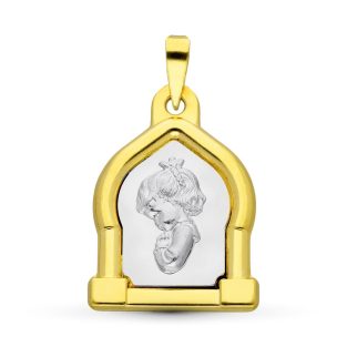 18K MEDALLA ORO BICOLOR VIRGEN NIÑA 24X17 MM