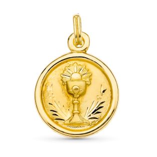 18K MEDALLA ORO AMARILLO COMUNION 20 MM