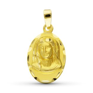 18K MEDALLA ORO AMARILLO VIRGEN NIÑA 23X14 MM