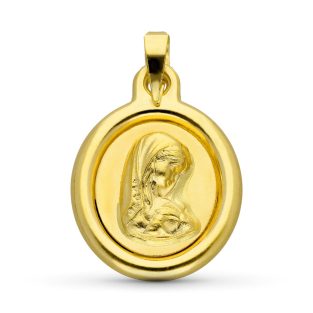 18K MEDALLA ORO AMARILLO VIRGEN NIÑA 22X16 MM