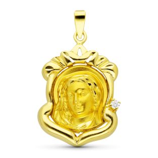 18K MEDALLA ORO AMARILLO VIRGEN NIÑA 29X20 MM