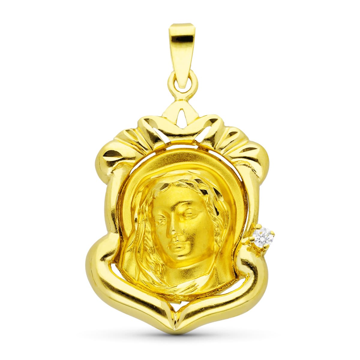 18K MEDALLA ORO AMARILLO VIRGEN NIÑA 29X20 MM