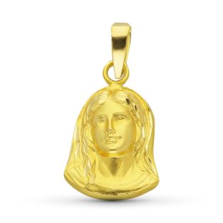 18K SILUETA ORO AMARILLO VIRGEN NIÑA 17X11 MM