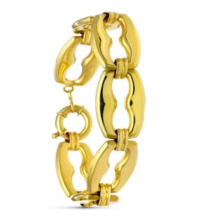 18K PULSERA ORO AMARILLO BARCO HUECA GRANDE