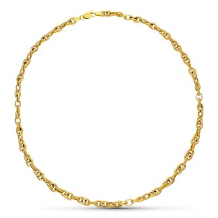 18K GARGANTILA COLLAR ORO AMARILLO ESLABONES HUECO. 43 CM