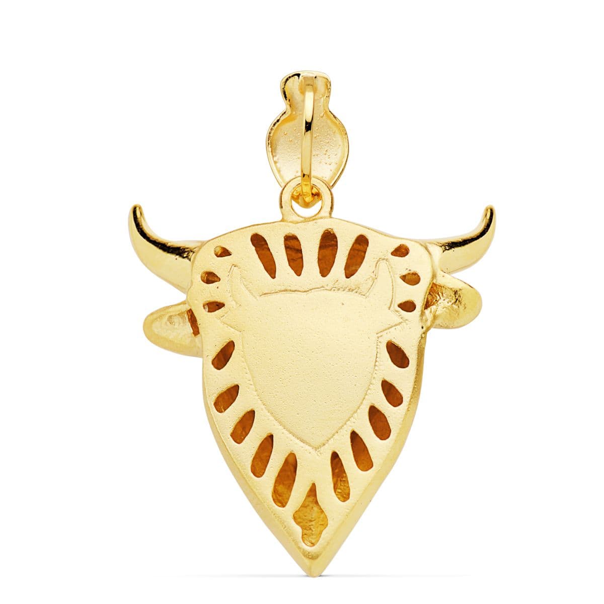 18K COLGANTE ORO AMARILLO CABEZA TORO. 31X30 MM - Imagen 3
