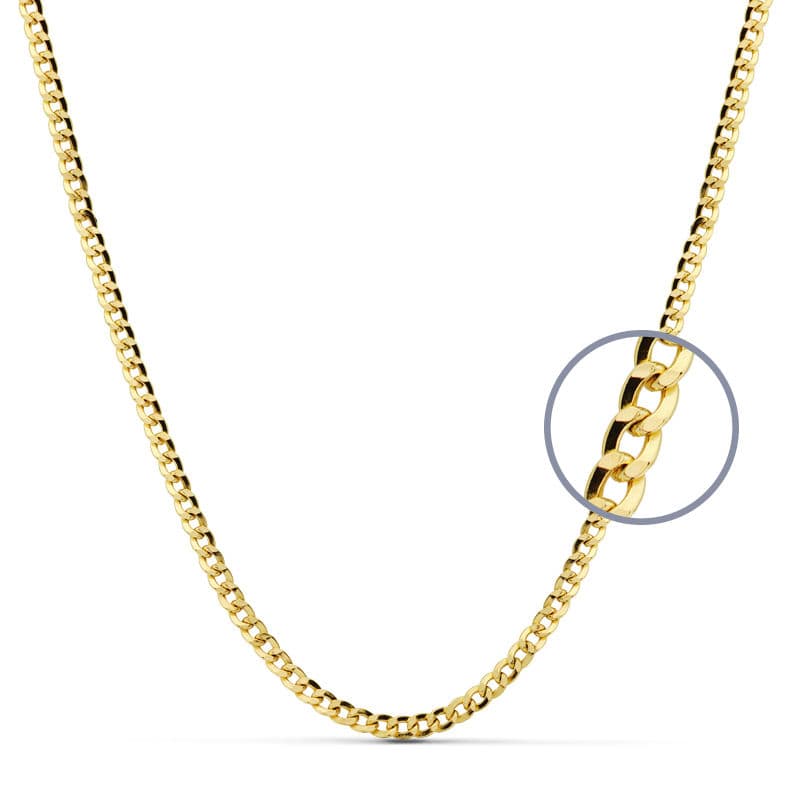 18K CADENA BARBADA 50 CM HUECA 3.5 MM