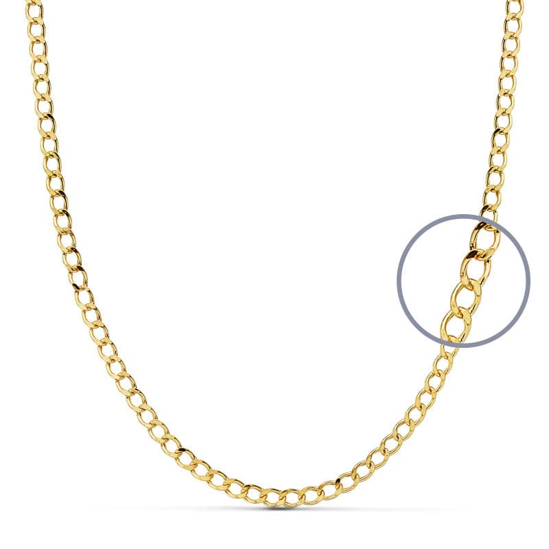 18K CADENA BARBADA 60 CM HUECA 2.5 MM