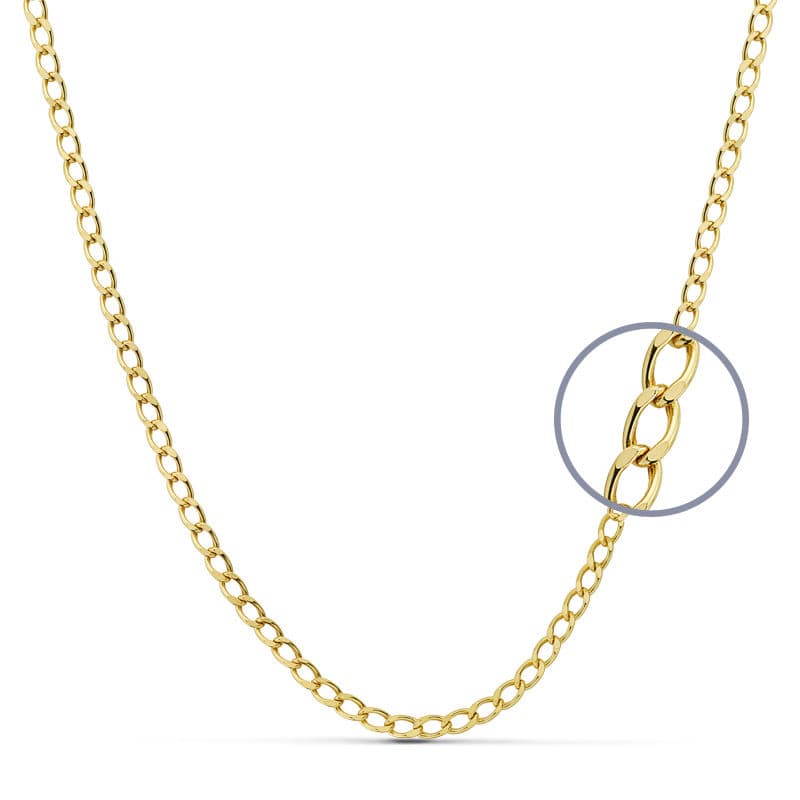 18K CADENA BARBADA 60 CM HUECA 3.5 MM