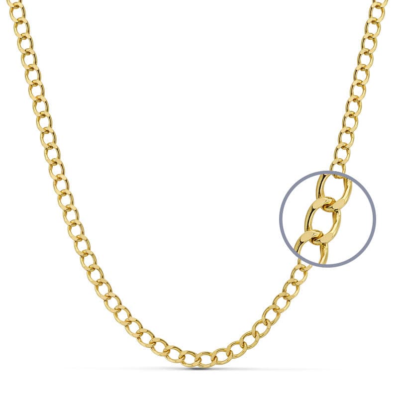 18K CADENA BARBADA 60 CM HUECA 4.5 MM