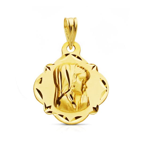9K MEDALLA VIRGEN NIÑA 19X16 MM
