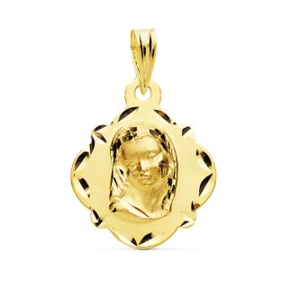 18K MEDALLA VIRGEN NIÑA 19X16 MM