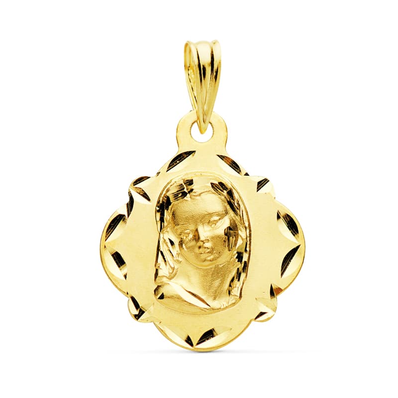18K MEDALLA VIRGEN NIÑA 19X16 MM