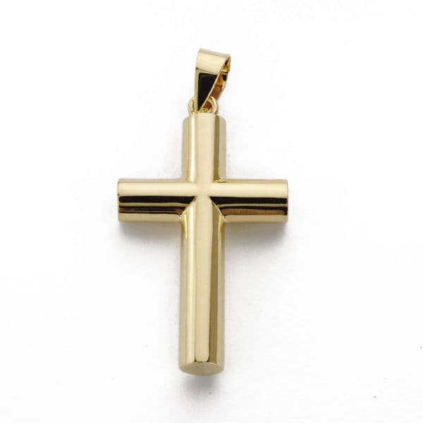 18K CRUZ LISA REDONDA 26X15 MM