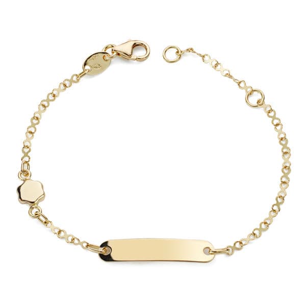 18K ESCLAVA MOTIVO FLOR 14 CM