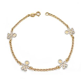 18K PULSERA BICOLOR NIÑOS 19.5 CM