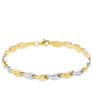 18K PULSERA BICOLOR ESTAMPACION 19 CM