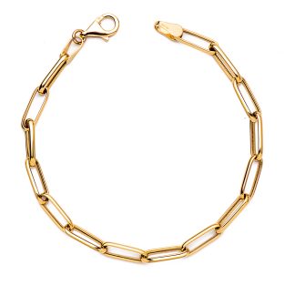 18K PULSERA ORO AMARILLO HUECA ESLABONES ANCHO: 4 MM. LARGO: 19 CM.