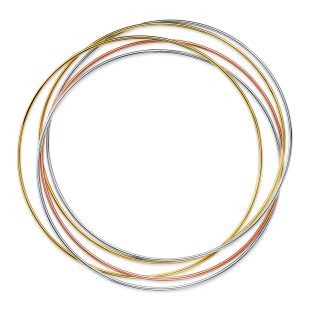 18K PULSERA ORO TRICOLOR 5 AROS LISOS DIAMETRO: 62MM. ANCHO: 1 MM