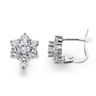 18K PENDIENTES ORO BLANCO CUAJO CATALAN 10X10 MM