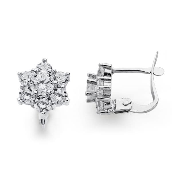 18K PENDIENTES ORO BLANCO CUAJO CATALAN 10X10 MM