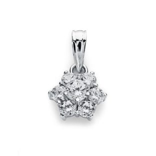 18K COLGANTE ORO BLANCO CUAJO 7 CIRCONITAS 10X9 MM