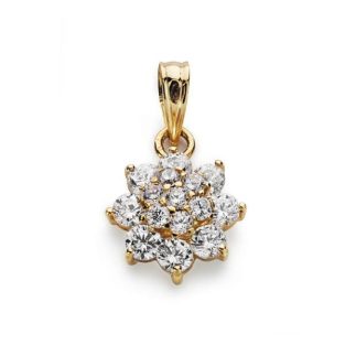 18K COLGANTE ORO AMARILLO CUAJO CIRCONITAS 14X12 MM