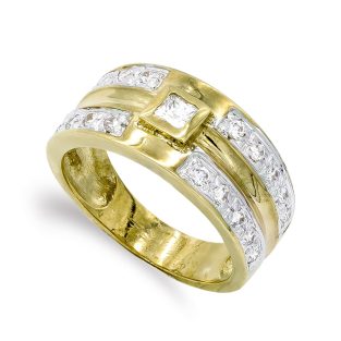 18K SORTIJA ORO AMARILLO Y CIRCONITAS