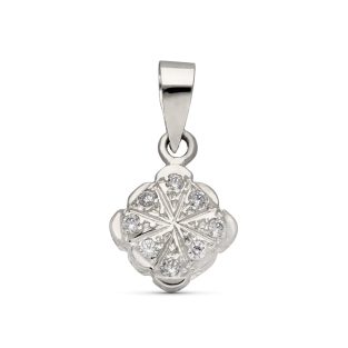 18K COLGANTE ORO BLANCO ROMBO CIRCONITAS