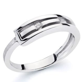 18K SORTIJA ORO BLANCO BRILLANTE. 0.046 QTS.