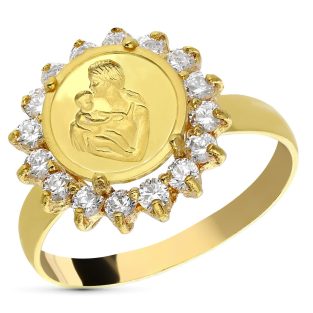 18K SORTIJA ORO AMARILLO MADRE 16 CIRCONITAS