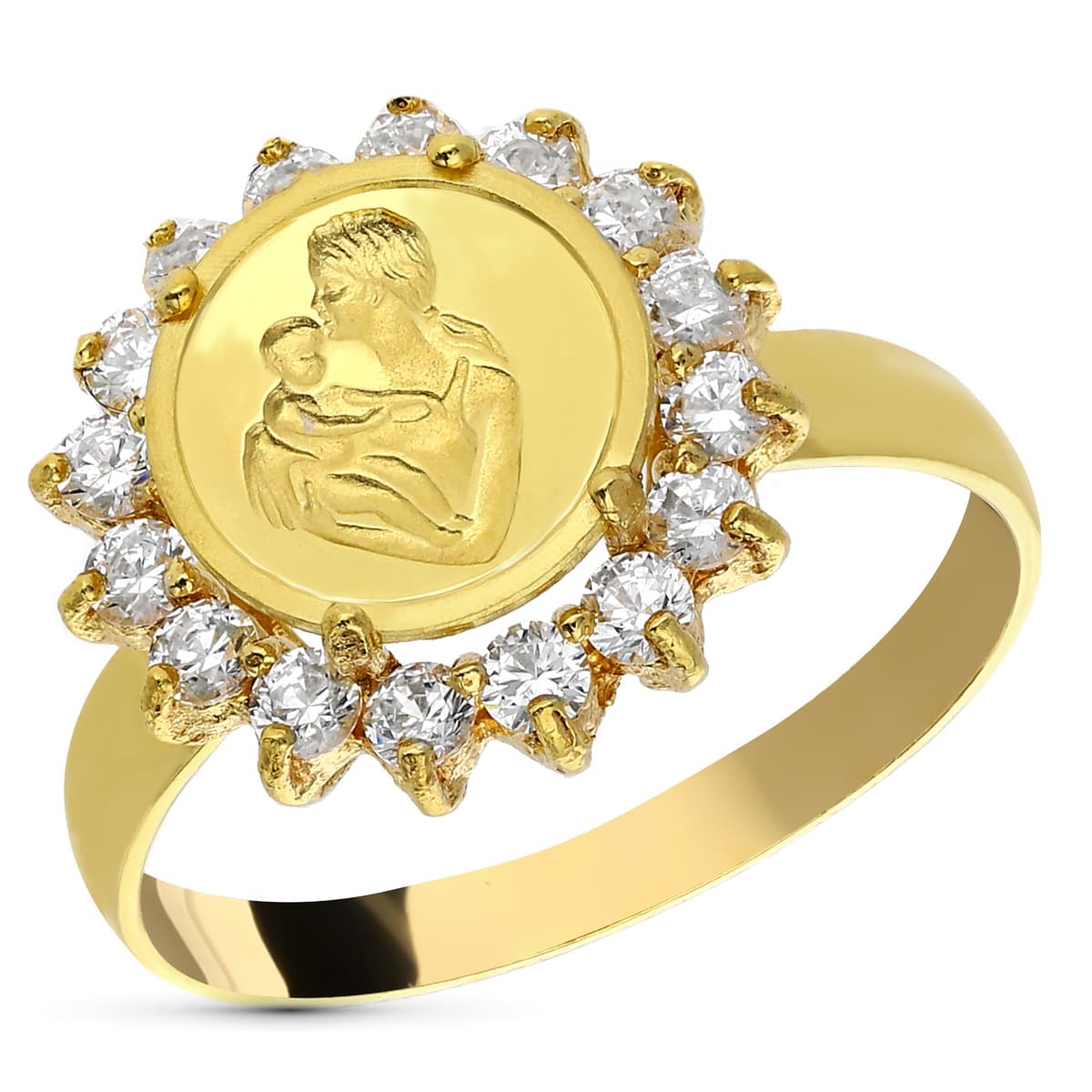 18K SORTIJA ORO AMARILLO MADRE 16 CIRCONITAS