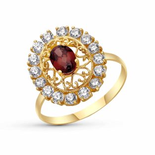 18K SORTIJA ORO AMARILLO GRANATES