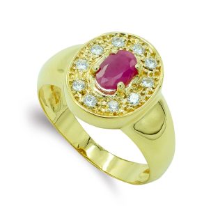 18K SORTIJA ORO AMARILLO OVAL CON CIRCONITAS