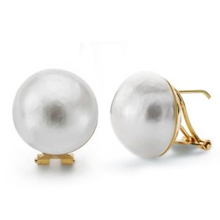 18K PENDIENTES PERLA JAPONESA 16 MM OMEGA