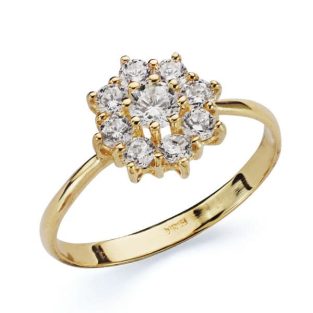 18K SORTIJA ORO AMARILLO CUAJO 9 CIRCONITAS