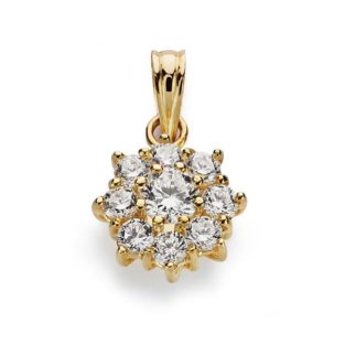 18K COLGANTE ORO AMARILLO CUAJO CIRCONITA 13X10 MM