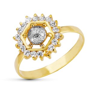 18K SORTIJA ORO BICOLOR CIRCONITAS