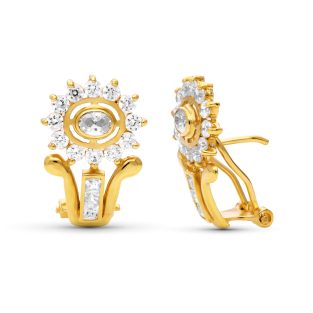 18K PENDIENTES ORO AMARILLO CIRCONITAS 20X12 MM
