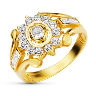 18K SORTIJA ORO AMARILLO Y CIRCONITAS