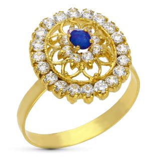 18K SORTIJA ORO AMARILLO OVAL 17X15 MM CENTRO NATURAL 6X4 MM ANCHO CUERPO 3 MM