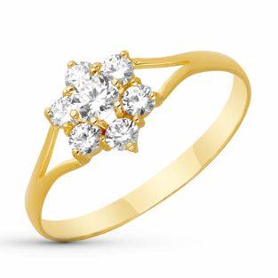 18K SORTIJA ORO AMARILLO CUAJO PEQUEÑO 7 CIRCTAS.