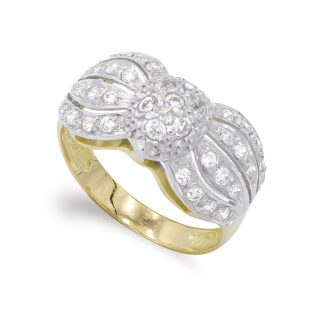 18K SORTIJA ORO BICOLOR Y CIRCONITAS
