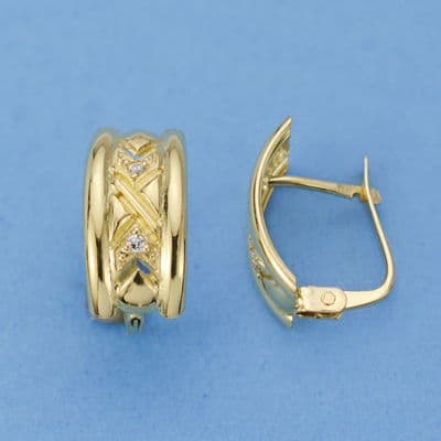 18K PENDIENTES CIRCONITAS 12X6 MM